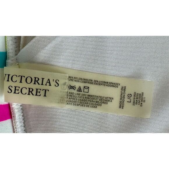Victoria’s Secret size L white/ multicolored swim top - Picture 4 of 5